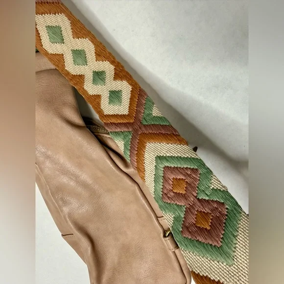 Anthropologie Tan Liberty Sling Bag with Patterned Strap - Picture 4 of 5